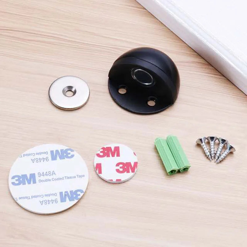 CowLost | stainless-steel-magnetic-dual-door-stopper-nail-free-door-catch-wall-protector |15