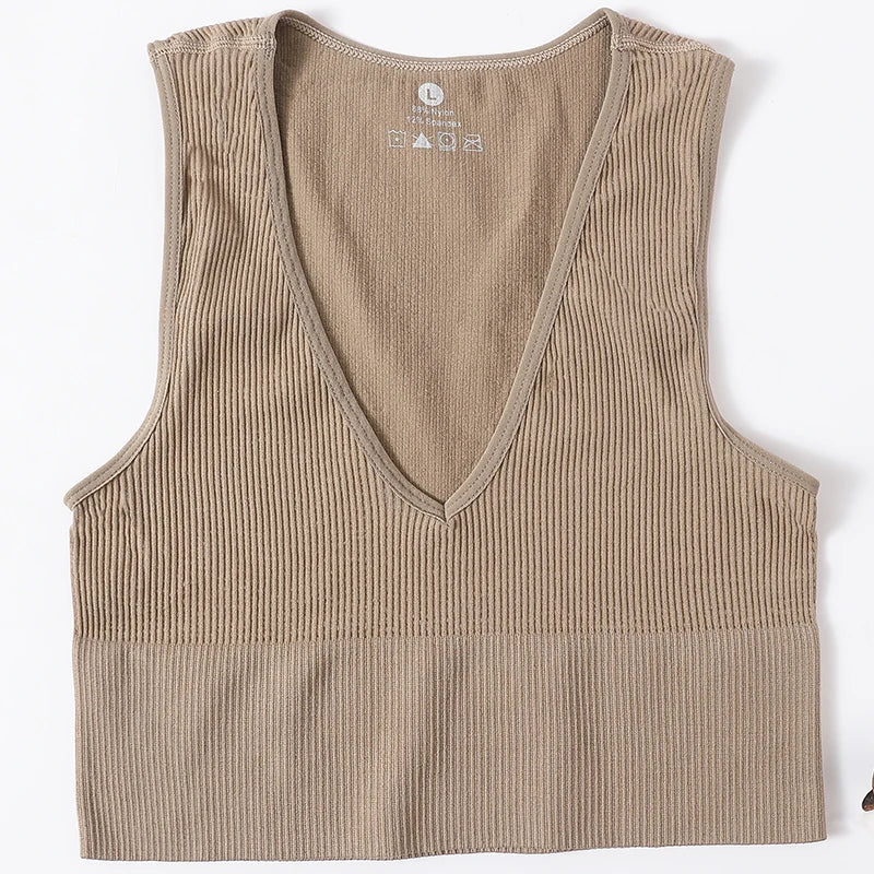CowLost | product_id-women-seamless-v-neck-solid-crop-top-sports-bra-tank-m-xl |12