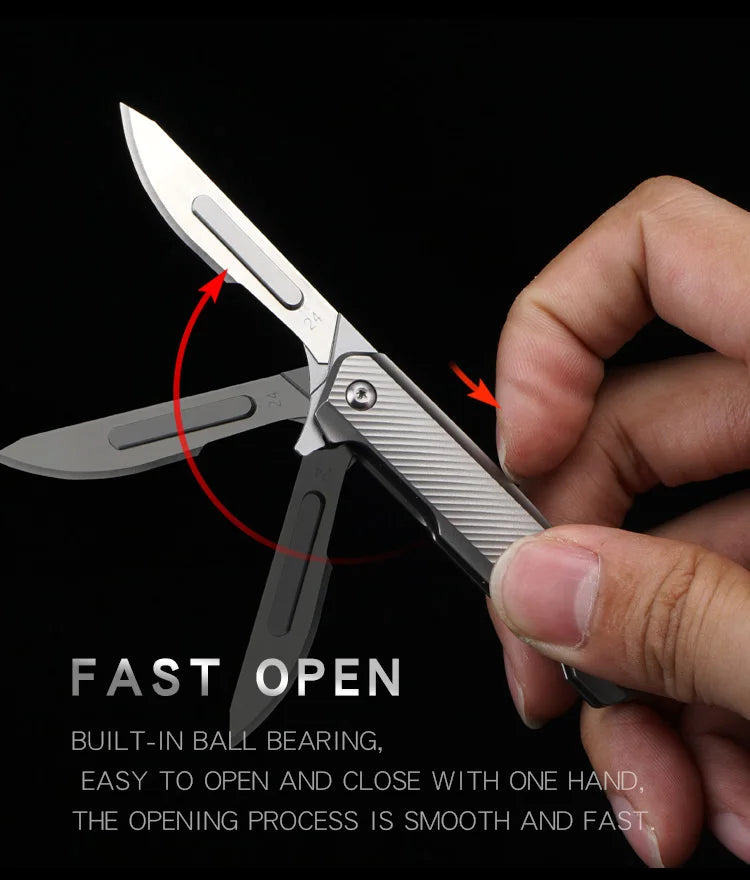 CowLost | tools-upgrade-titanium-alloy-folding-scalpel-with-replaceable-blades |23