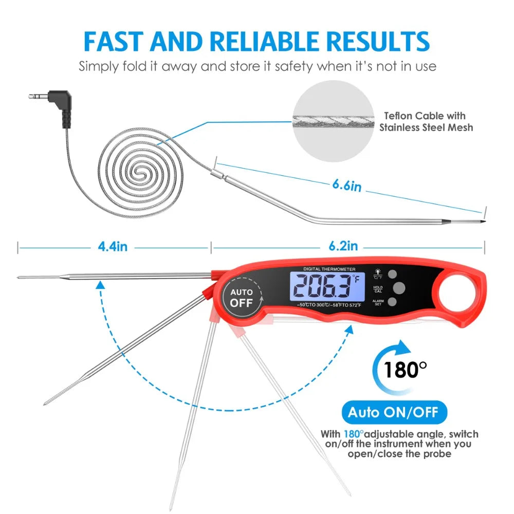 ORIA Digital Waterproof Kitchen BBQ Meat Thermometer Probe