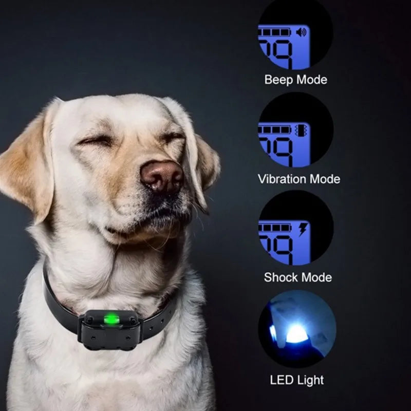 Waterproof Electric Dog Training Collar with Remote Control Rechargeable Anti-Bark Device for All Sizes