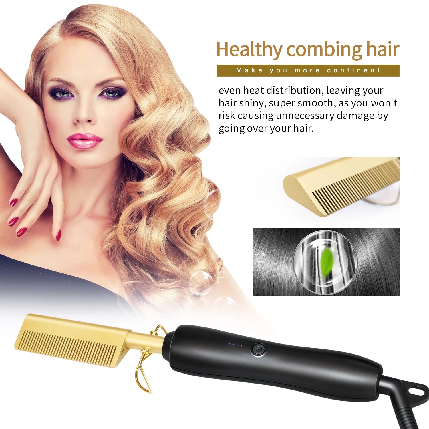 CowLost | tools-hair-iron-straightener-lcd-hot-comb-for-wet-dry-use |10