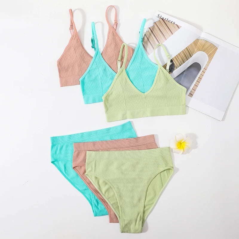 CowLost | product_id-women-seamless-wire-free-push-up-bra-and-high-waist-panties-set |5
