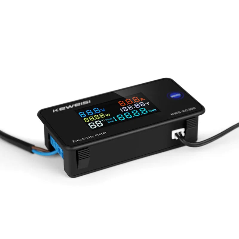 KWS-AC300 AC 50-300V Digital Voltmeter Ammeter Power Energy Meter with Reset 0-100A