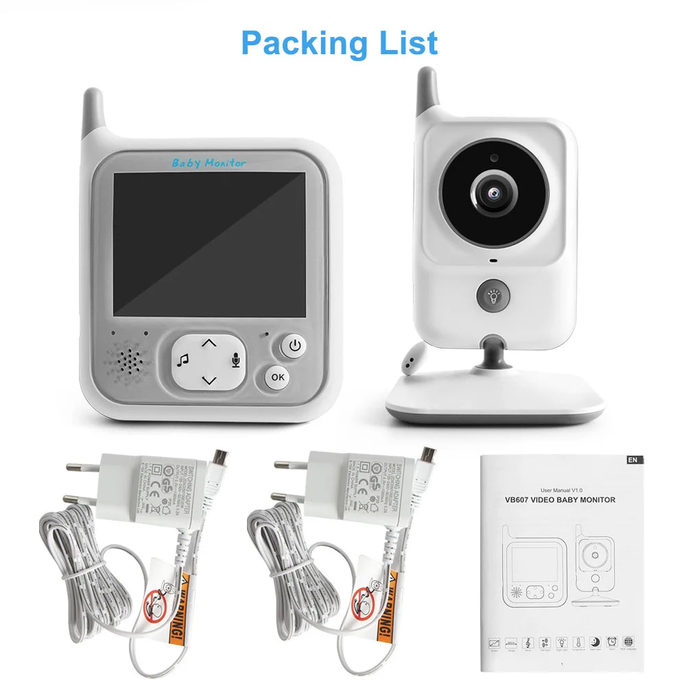 CowLost | 3-2-inch-lcd-video-baby-monitors-wireless-babysitter-two-way-audio-night-light-temperature-pet-baby-camera-nanny-music-vb607 |6