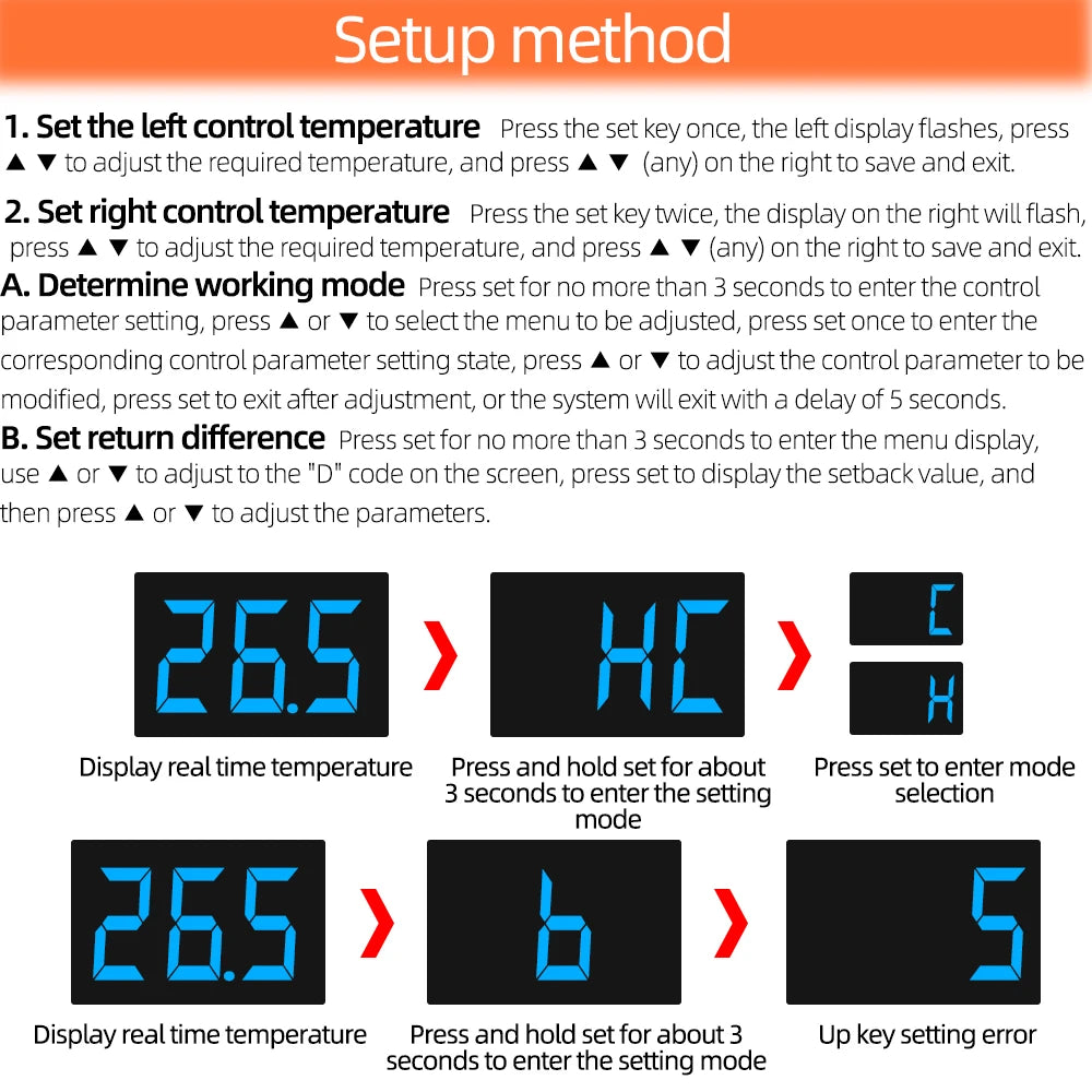 ZFX-ST3012 Dual Temperature Controller Digital Thermostat Incubator Microcomputer Dual Probe AC 220V 12V 24V