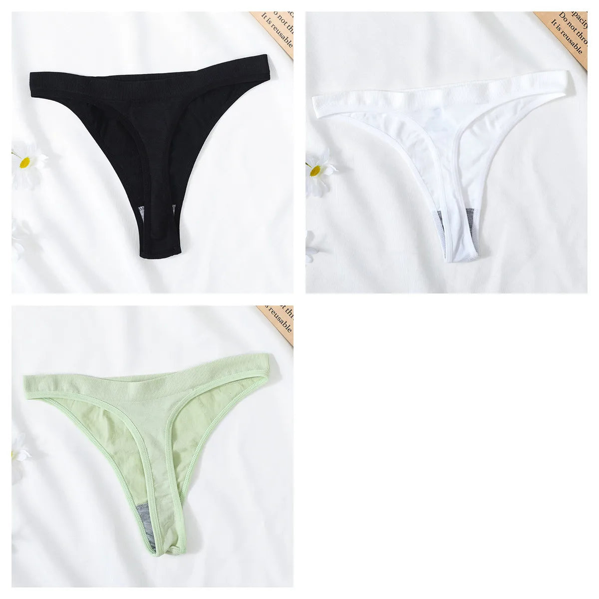 CowLost | product_id-3pcs-high-waist-seamless-brazilian-g-string-thongs-women-m-xl-t-back |36
