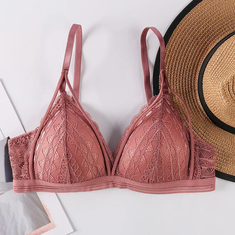 CowLost | product_id-floral-lace-wire-free-push-up-bra-with-light-pads-for-women |13