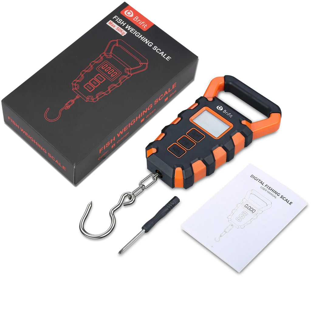 50KG Digital Portable Hanging Fishing & Luggage Scale with Ruler for Home Kitchen