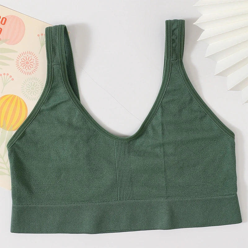 CowLost | product_id-seamless-ribbed-v-neck-tube-crop-top-bra-for-women-breathable-lingerie |17