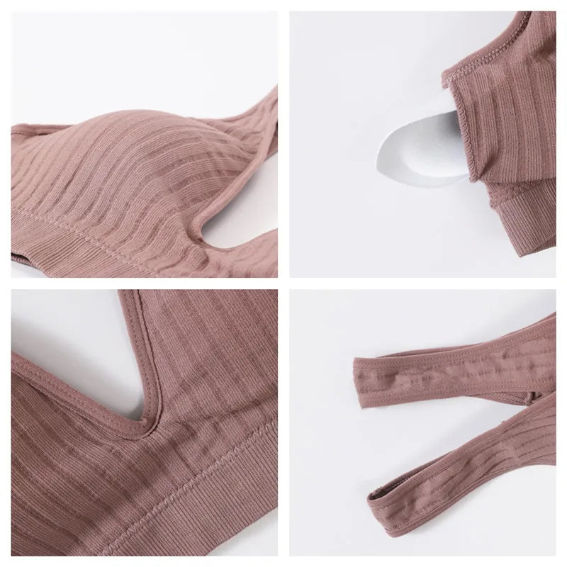 CowLost | product_id-womens-seamless-wirefree-v-neck-bra-high-waist-panties-set |20