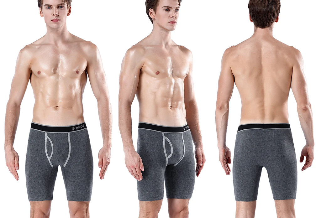 CowLost | activewear-pants-5pcs-mens-long-cotton-boxer-shorts-underwear |10