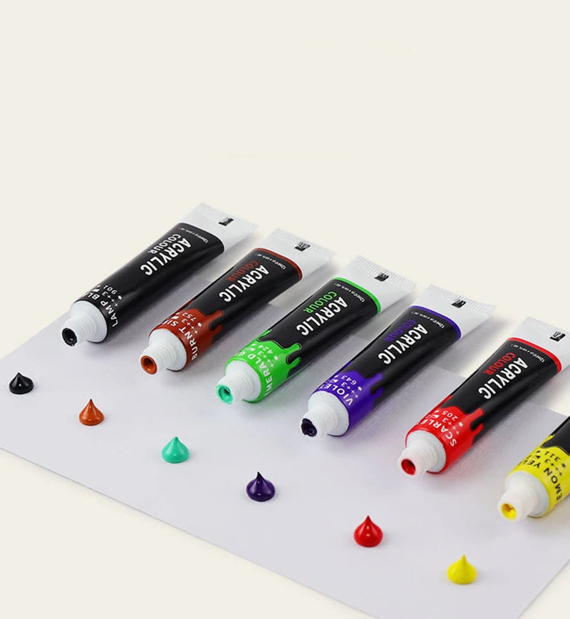 CowLost | drawing-painting-paper-product_id-acrylic-paint-set-12-24-colors-12ml-tubes-with-professional-brush-for-canvas-glass-paper-diy-wall-painting |11