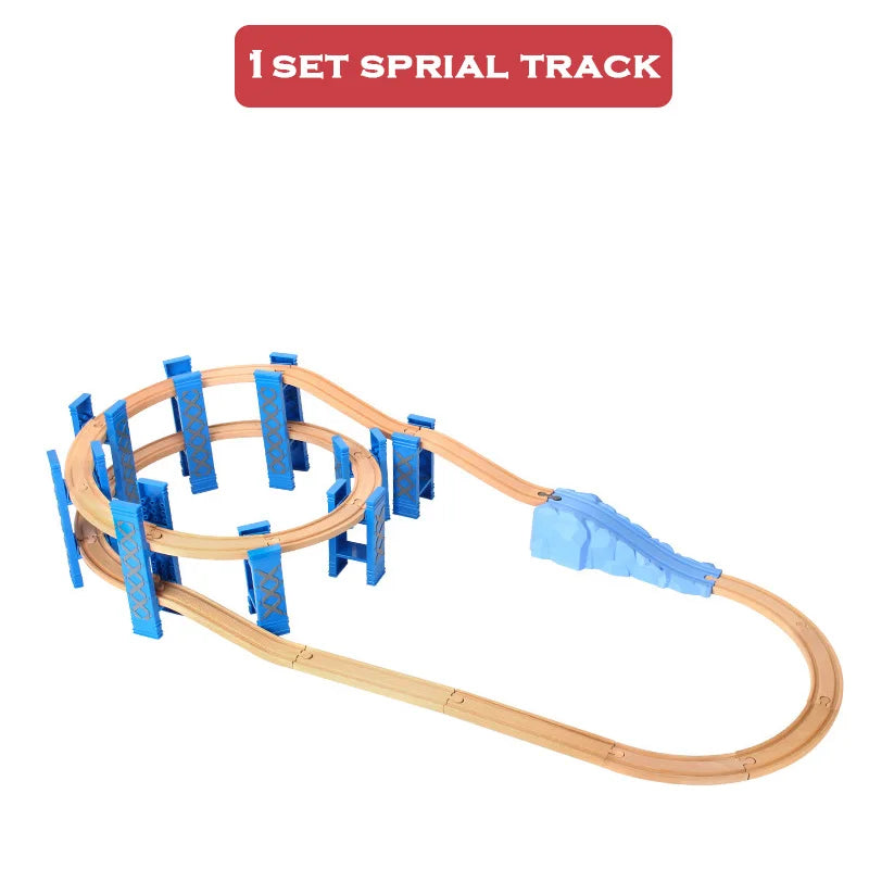 CowLost | fencing-barriers-wooden-railway-spiral-track-with-plastic-orbit-accessories |3