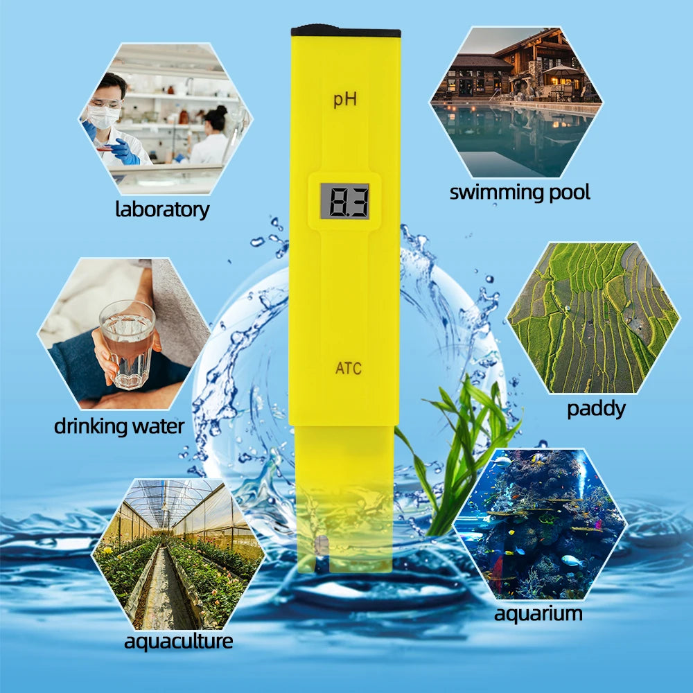 Portable Digital PH Meter Pen Aquarium Water Tester 0-14 Accurate PH Test Pen