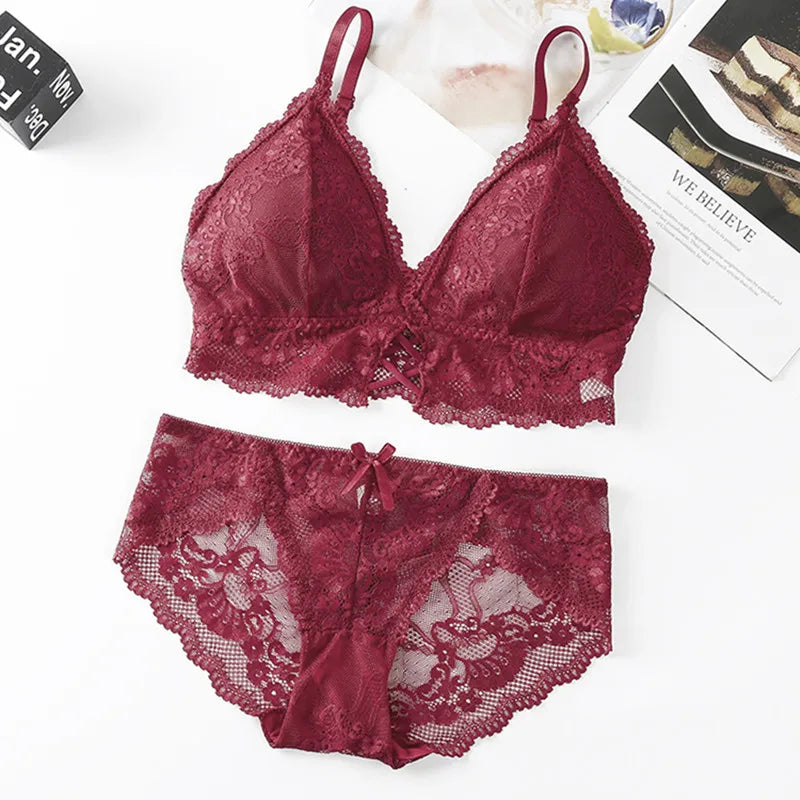 CowLost | product_id-women-lace-push-up-bra-and-brazilian-panties-lingerie-set |21