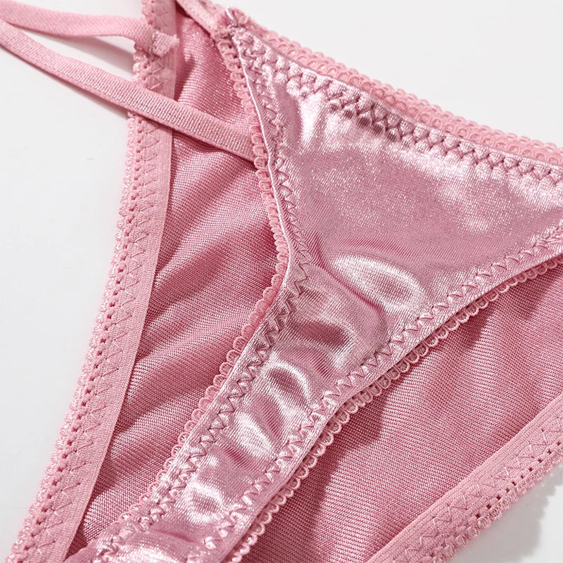 CowLost | product_id-2pcs-women-low-waist-satin-g-string-thongs-solid-color-sexy-panties |8
