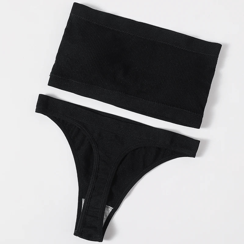 CowLost | product_id-women-seamless-strapless-wire-free-push-up-bra-brazilian-panty-set |12