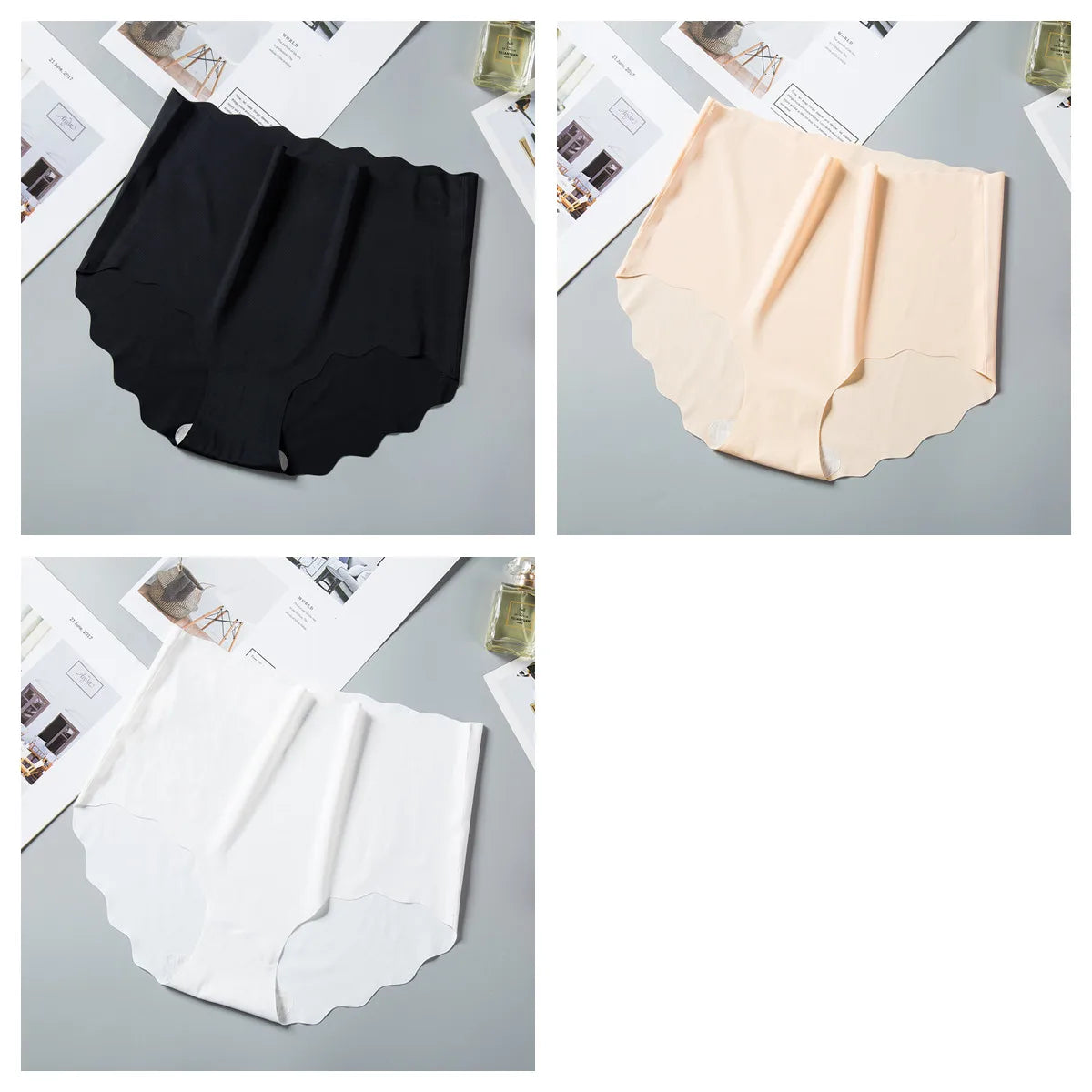 CowLost | product_id-3pcs-women-s-high-waist-seamless-ice-silk-hip-lift-briefs-m-xxl |22