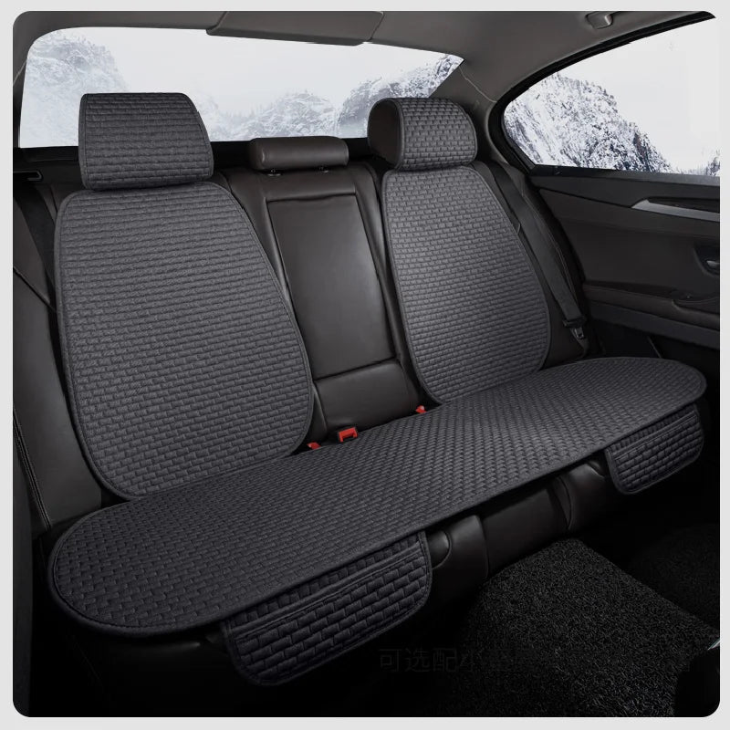 CowLost | car-seat-covers-full-set-flax-linen-car-cushion-protector-front-rear |16