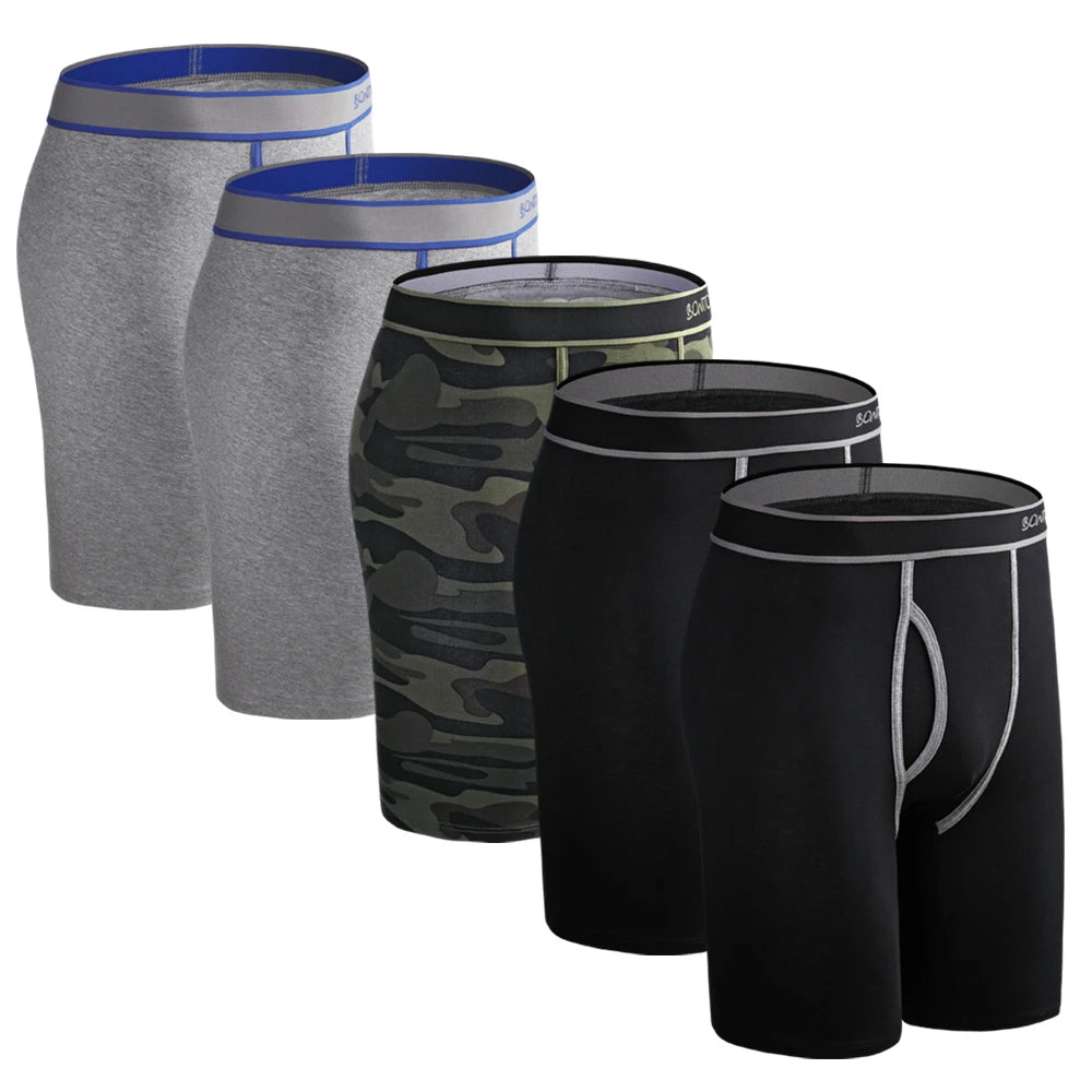 CowLost | activewear-pants-5pcs-mens-long-cotton-boxer-shorts-underwear |27