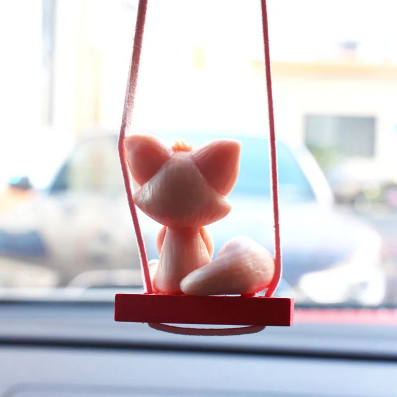 CowLost | product_id-resin-fox-penguin-car-pendant-rearview-mirror-decoration-animal-doll |4