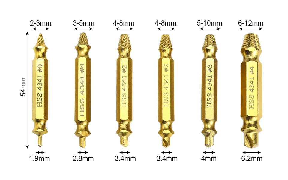 CowLost | nindejin-4-5-6pcs-damaged-screw-extractor-drill-bit-extractor |11