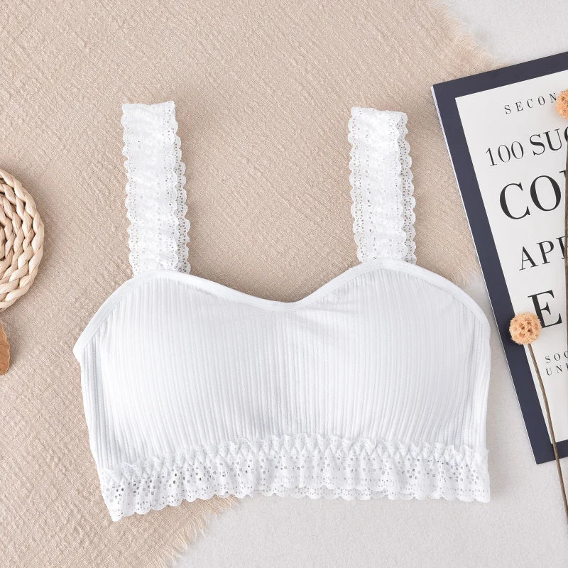 CowLost | product_id-women-s-lace-seamless-wire-free-bralette-crop-top-with-removable-pads |11