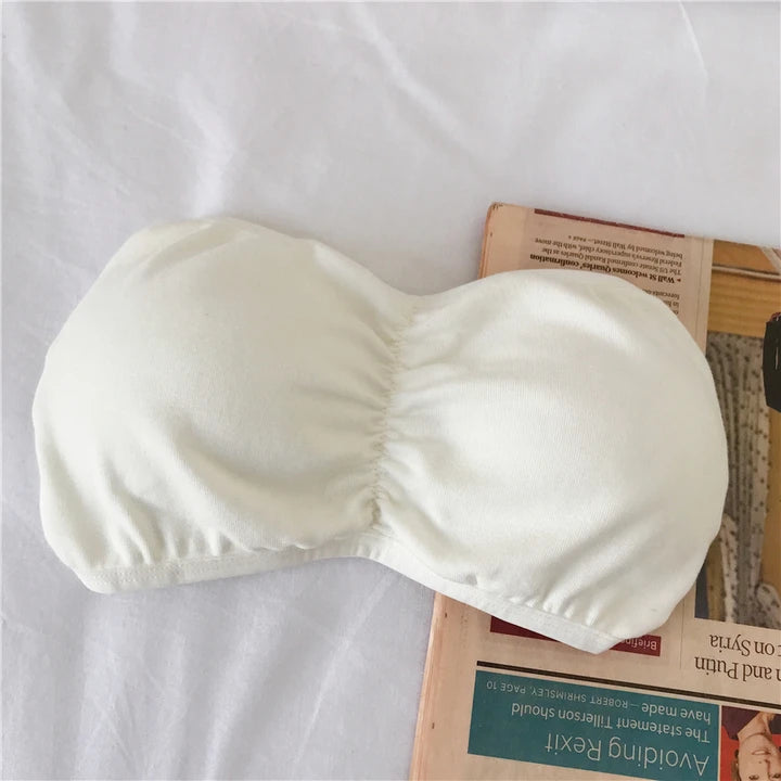 CowLost | women-strapless-bra-tube-top-cross-back-wireless-invisible-bra-seamless-underwear-female-sexy-lingerie-cotton-bralette-crop-top |10