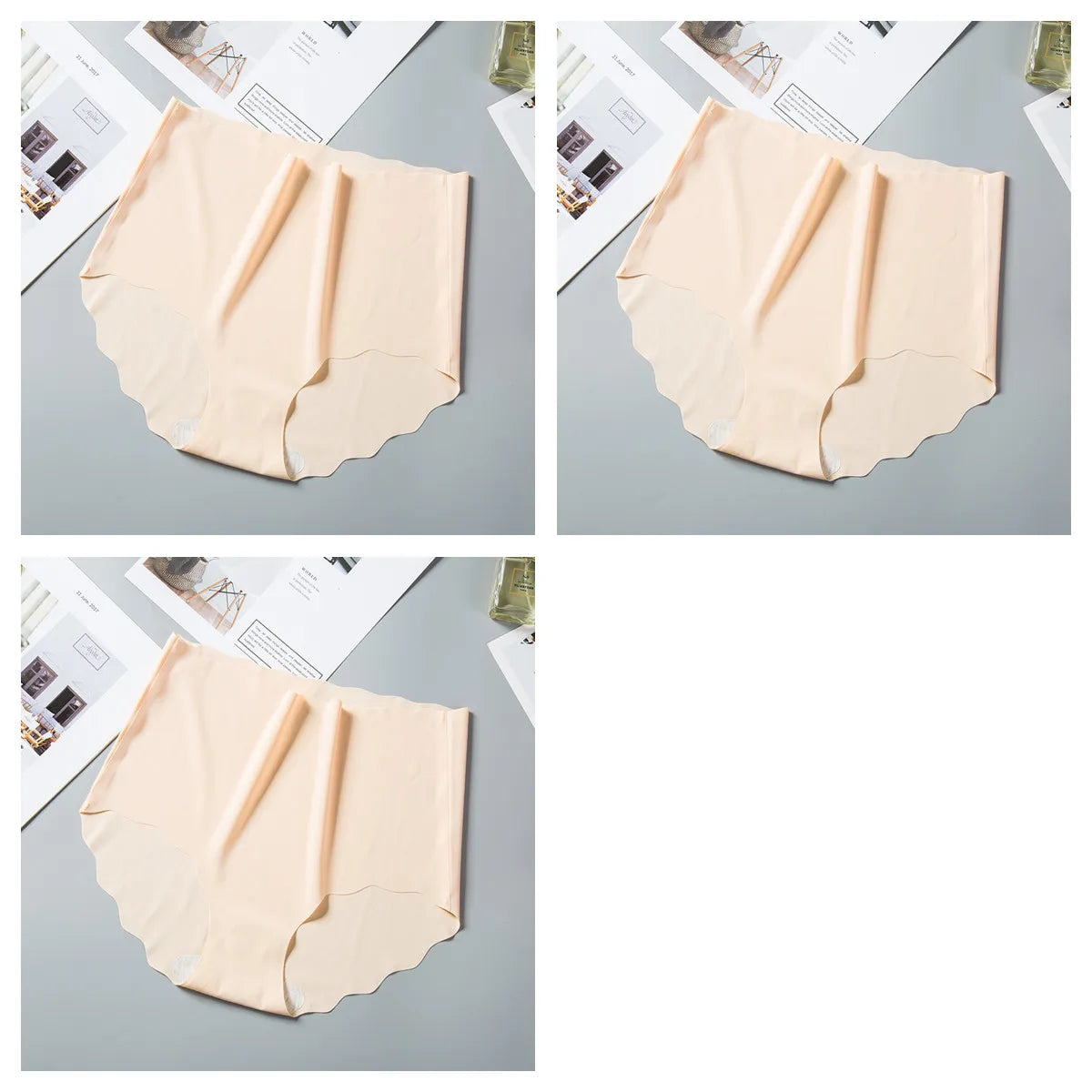 CowLost | product_id-3pcs-women-s-high-waist-seamless-ice-silk-hip-lift-briefs-m-xxl |31