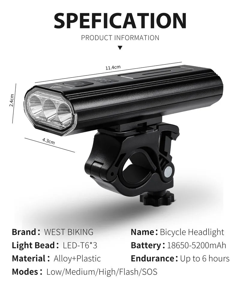 CowLost | west-biking-front-bicycle-light-usb-rechargeable-led-bike-light-waterproof-cycling-headlight-climbing-safety-flashlight-lamps |72