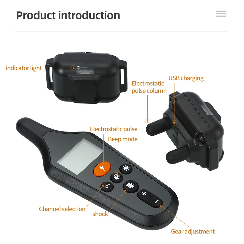Dog Electric Training Collar with Remote – Shock, Vibration, Beep Modes for Small to Large Dogs