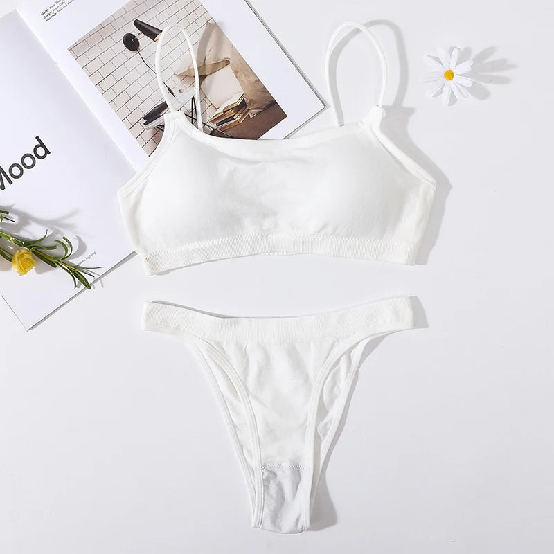 CowLost | seamless-bra-set-women-u-back-bra-thongs-sexy-lingerie-brazilian-panties-sports-fitness-underwear-female-tops-removable-pads |4