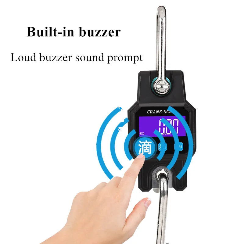 JUANJUAN Digital Crane Scale 300kg-500kg Heavy Duty Hanging Hook Portable Stainless Steel