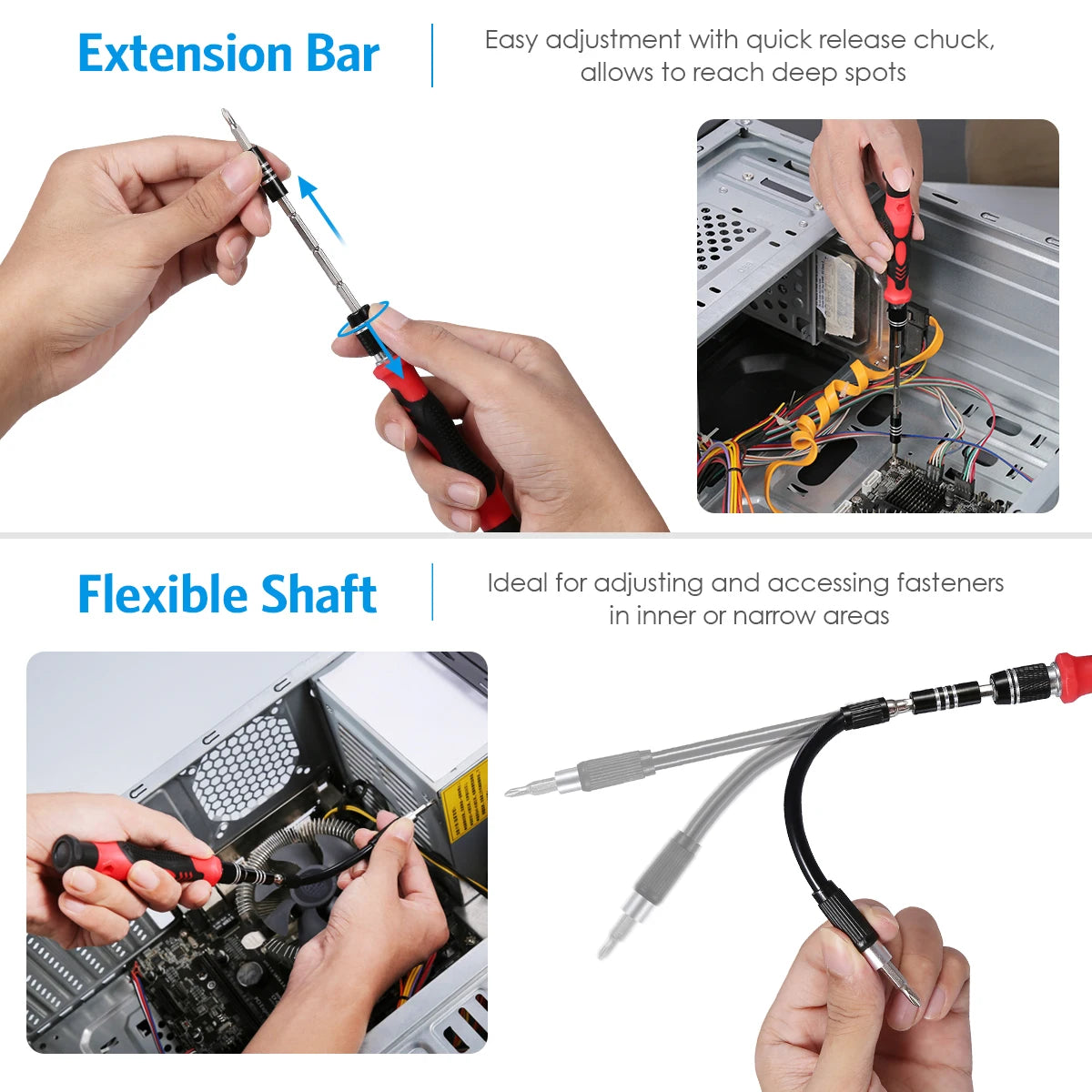ORIA 142-in-1 Magnetic Precision Screwdriver Set with Bits and Portable Bag