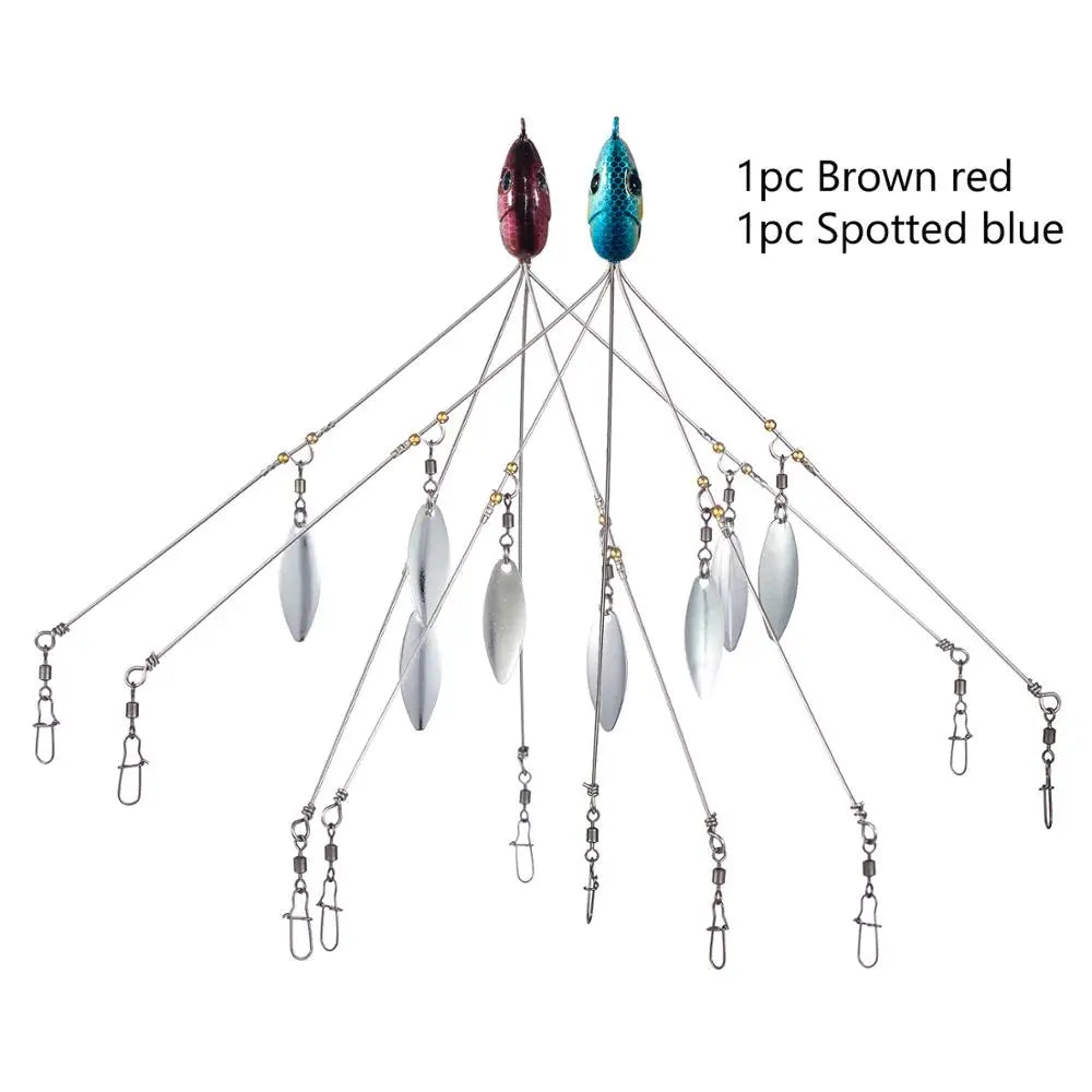 CowLost | sporting-goods-bassdash-5-arm-umbrella-fishing-lure-rig-alabama-rig-head-18g |21