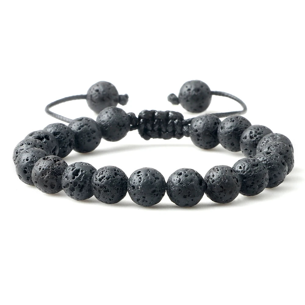 CowLost | badge-pass-holders-mens-natural-volcanic-rock-7-chakra-healing-bracelet |34