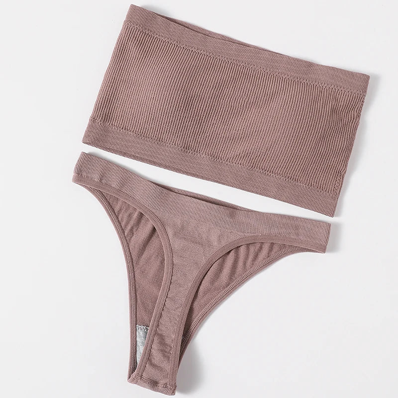 CowLost | product_id-women-seamless-strapless-wire-free-push-up-bra-brazilian-panty-set |24