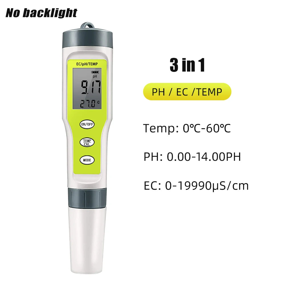 JUANJUAN 3-in-1 Digital PH/TDS/Temp Meter with ATC for Water Quality Testing