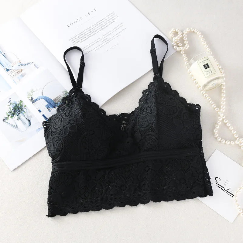 CowLost | product_id-women-s-floral-lace-v-neck-non-wire-bralette-with-removable-pads-cropped-top |21