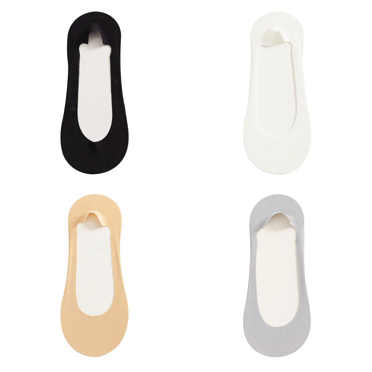 CowLost | product_id-4-pairs-women-s-summer-ice-silk-anti-slip-invisible-short-socks-solid-color |26