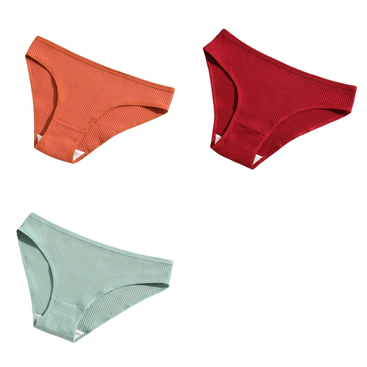 CowLost | product_id-3pcs-women-low-waist-seamless-cotton-breathable-briefs-panties-solid |18