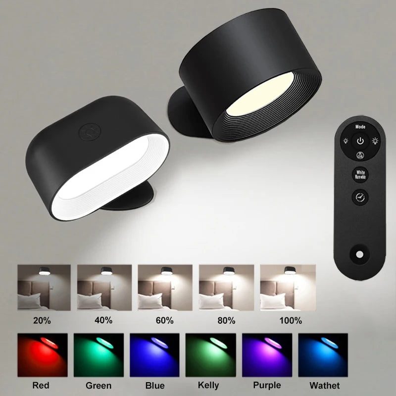 CowLost | product_id-magnetic-rechargeable-round-led-wall-light-with-360-rotation-touch-remote-control |1