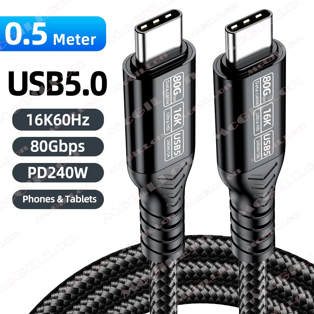 CowLost | product_id-mcgillon-pd240w-80gbps-thunderbolt-5-usb-c-to-usb-c-cable-16k-48v-5a-for-iphone-17-pro-macbook-pro-tablet-laptop |15