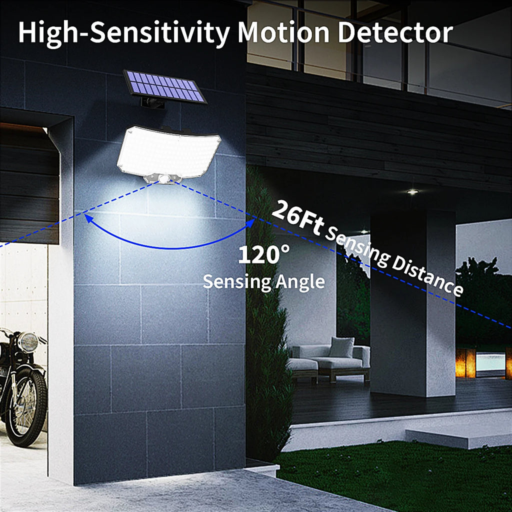 Mexllex 234 LED Solar Wall Light Outdoor with Motion Sensor, Remote, 3 Modes, 1500mAh Battery, IP65 Waterproof