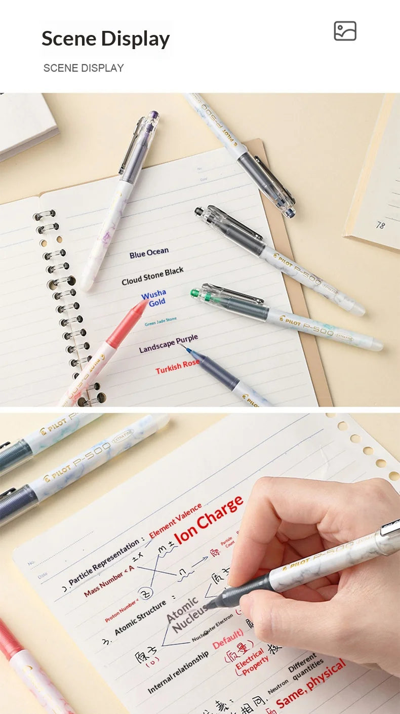 CowLost | product_id-pilot-p500-gold-series-0-5mm-gel-pen-6-colors-anti-smudge-marble-design-ideal-for-students-exams |16