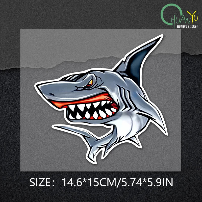 CowLost | funny-shark-colorful-styling-car-sticker |10