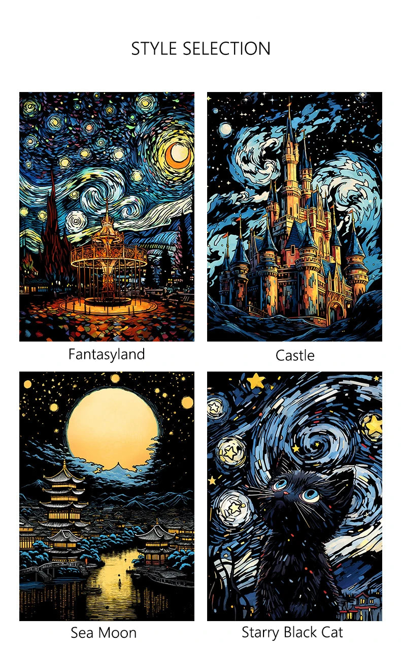 CowLost | product_id-a3-diy-noctilucent-scratch-painting-kit-castle-starry-cat-dolphin-landscape-night-scenes |23