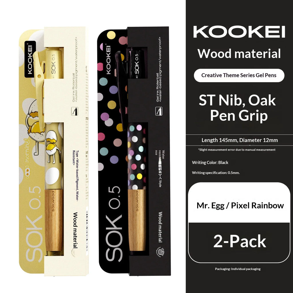 CowLost | product_id-kookei-gel-pen-with-oak-wood-handle-smooth-0-5mm-st-nib-fast-dry-ink-polka-dot-design-for-students-professionals |32