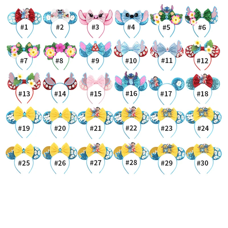 CowLost | cartoon-lilo-stitch-head-band-girls-sequins-bow-hairband |7